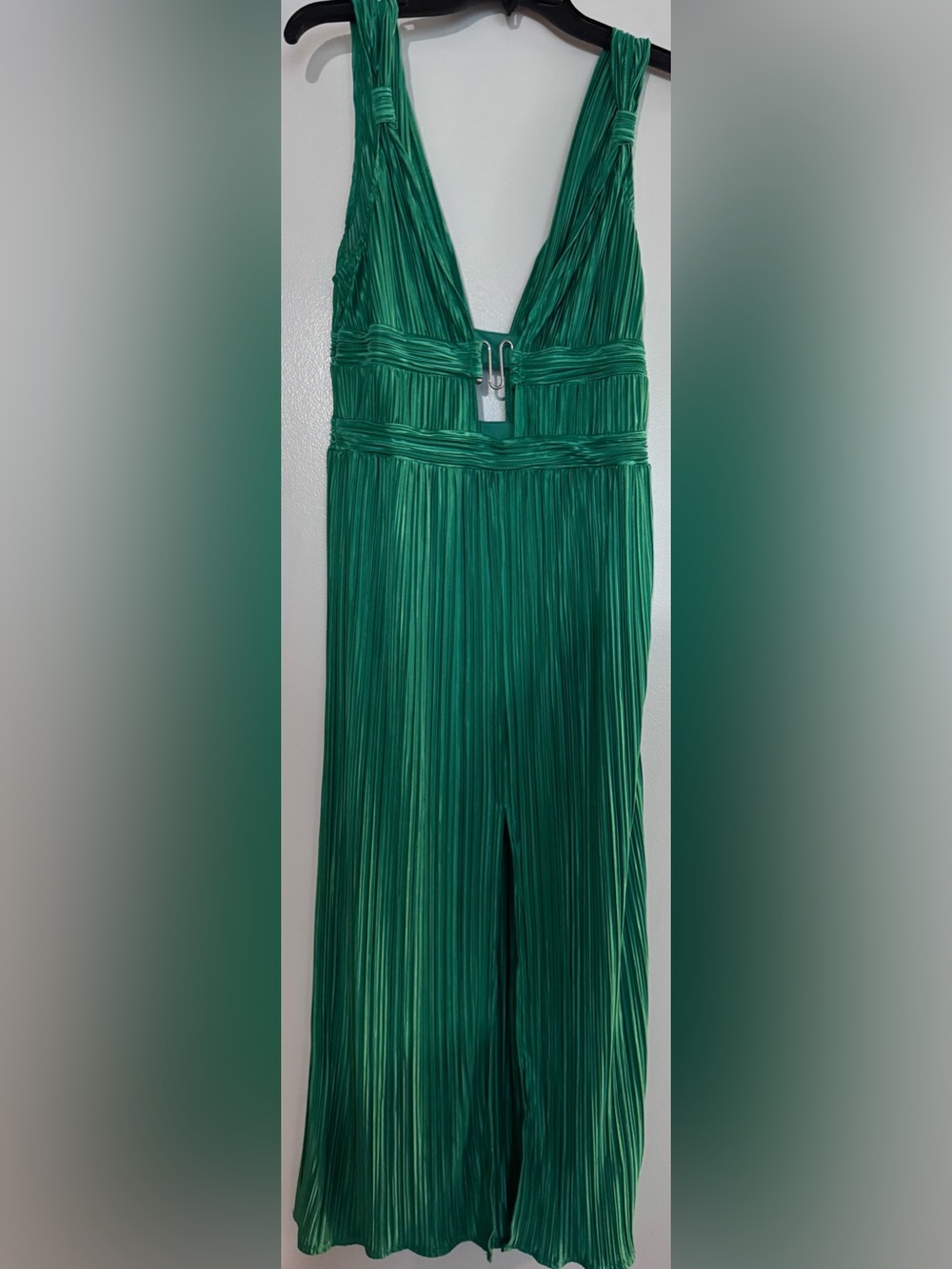 Emerald Green Pleated Maxi Dress